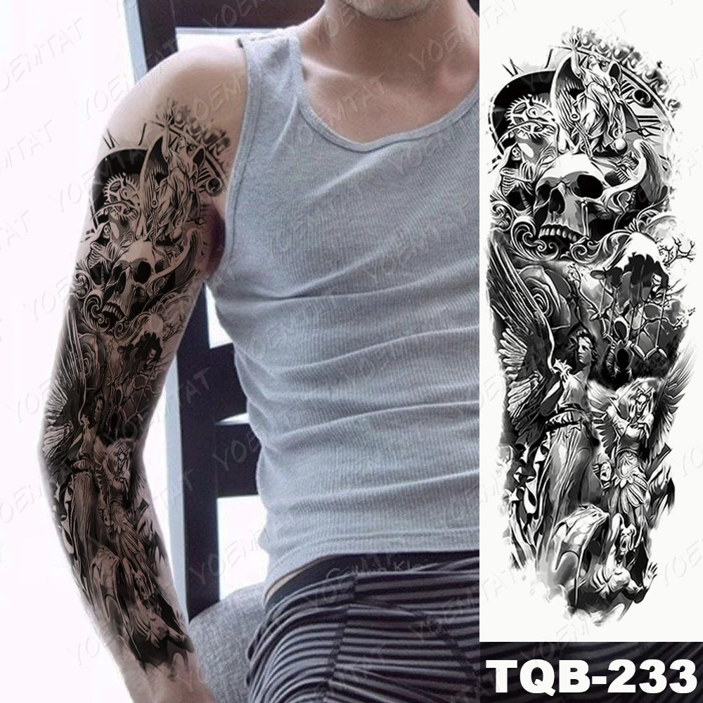 Amazon.com: COKTAK 21 Sheets Extra Large Black Temporary Tattoos For Women  Adults Greek Myth With 8 Sheets Full Arm Sleeve For Men Maori Warrior  Compass and 13 Sheets Fake Large 3D Tatoo