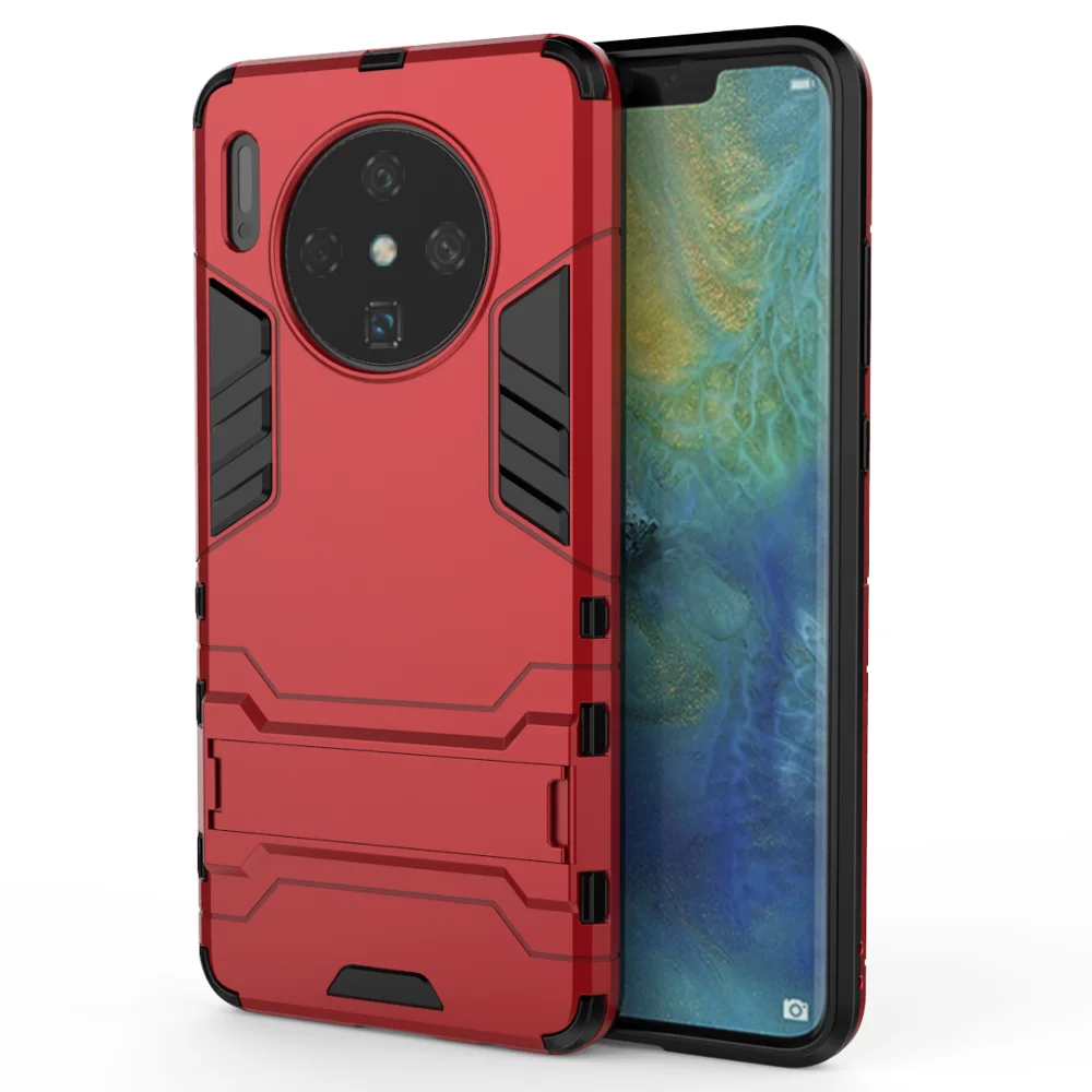 Tigenkey для huawei mate30pro p30pro p30 p30lite mate20x mate20pro mate20 Чехол чехол-накладка повышенной прочности с протекторным рисунком и подставкой противоударный чехол - Цвет: red