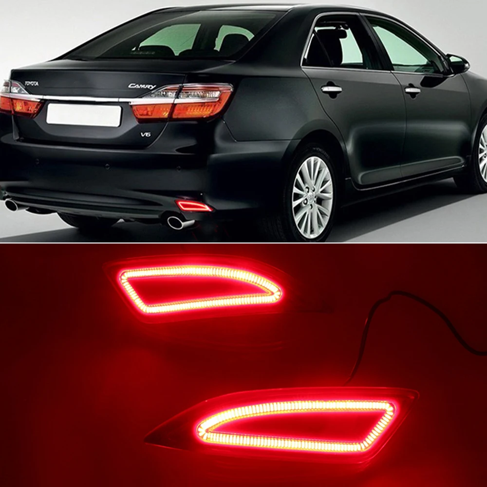 Автомобильная проблесковая 2 шт. для Toyota Camry 2015 2016 светодиодный задний бампер