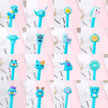 

36 pcs/lot Unicorn Cat Owl Bear Sheep Gel Pen black ink Signature pens for writing office school supplies stationery gift