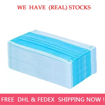 

500 PCS STOCKS DROPSHIPPING WHOLESALE Disposable Anti dust mask mouth korean blue Face Mask3 Layer Dust Mask
