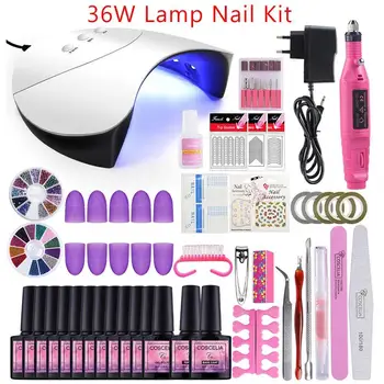 

Nail Set UV LED Lamp Dryer With Soak Off Nail Gel Polish Kit Manicure Tools Set Electric Nail Drill For Nail Art DIY Tool
