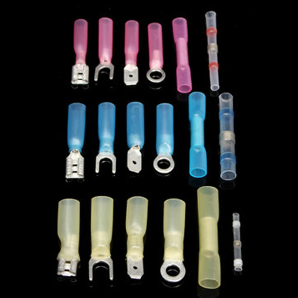 

Fashion 180pcs/ Heat Shrink Electrical Connectors Waterproof Wire Solder Terminals Kits Electricity Cables Splice