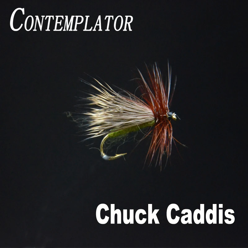 CONTEMPLATOR 4pcs/box 12 Chuck Caddis nymph woodchuck hair wing dry