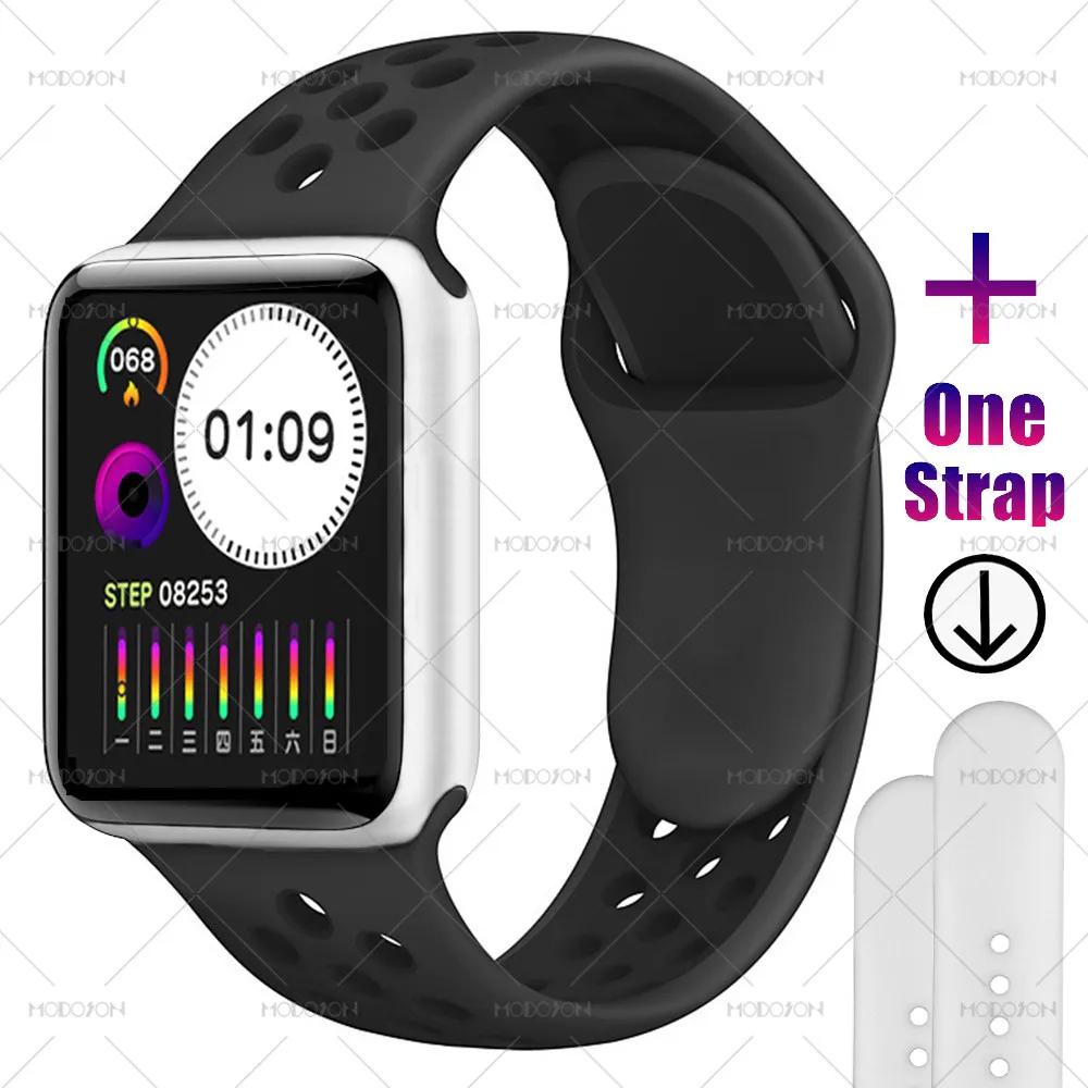 silver gray black MODOSON умные часы iwo 12 мини серия 5 всегда яркий экран сердечный ритм Спорт Фитнес трек умные часы для Apple iphone Android - Цвет: silver gray black