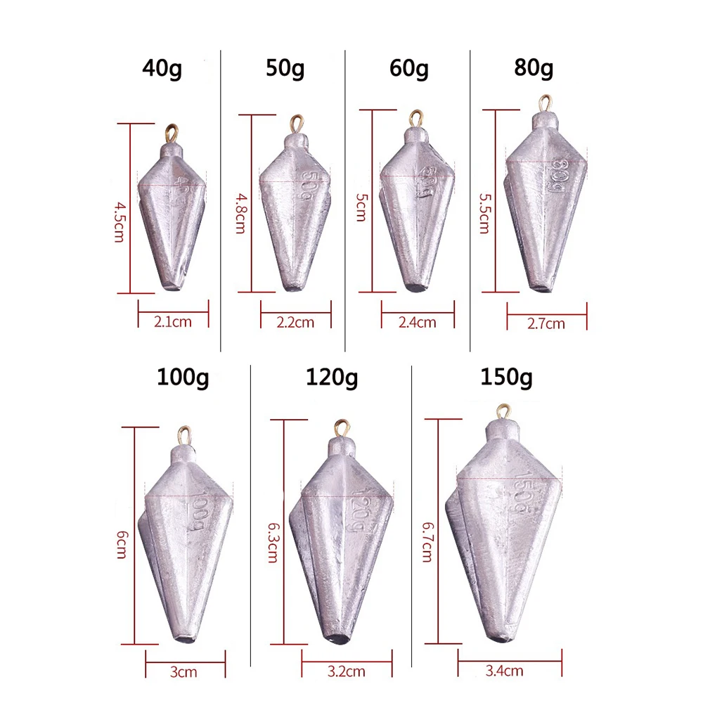 Fishing Counterweight Sinker Fishing Accessories Fishing Tools Fishing Tool Fishing Tackle 1PC 10g-150g Lead Sinkers Four Corners Lead Weight