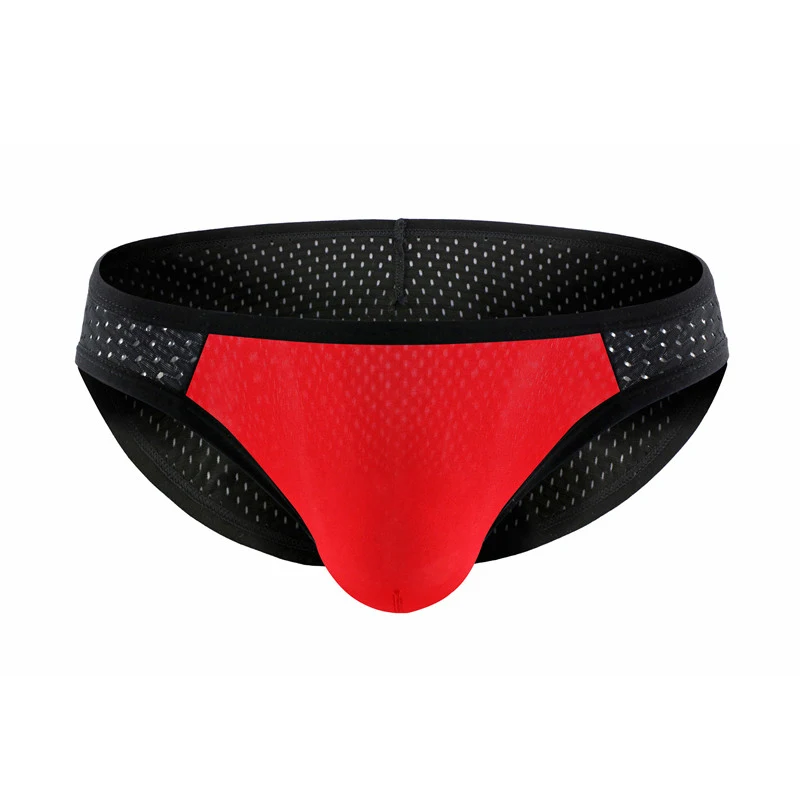 5PCS Mens Briefs Breathable Holes Mesh Underwear Male Low-waist Tight Sexy Underpants 5 Colors Perfect Quality Briefs for Man