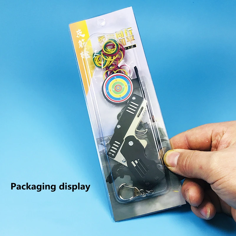 Rubber Band Gun Full Metal Folding Six Burst Toy