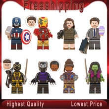 Капитан Америка Травмированный Железный человек Тони Ховард Старк Картер Черная пантера Shuri Gamora Мститель строительные блоки Juguete игрушки WM6068