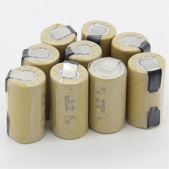 

rechargeable 3000mAh soldering tape NIMH akkus 1.2V sub C battery SC batteries for emergency lighting welding tabs for B&D