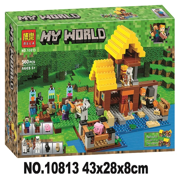 560pcs My World The Farm Cottage 2-level house 10813 Model Building Blocks Toys Bricks AliExpress