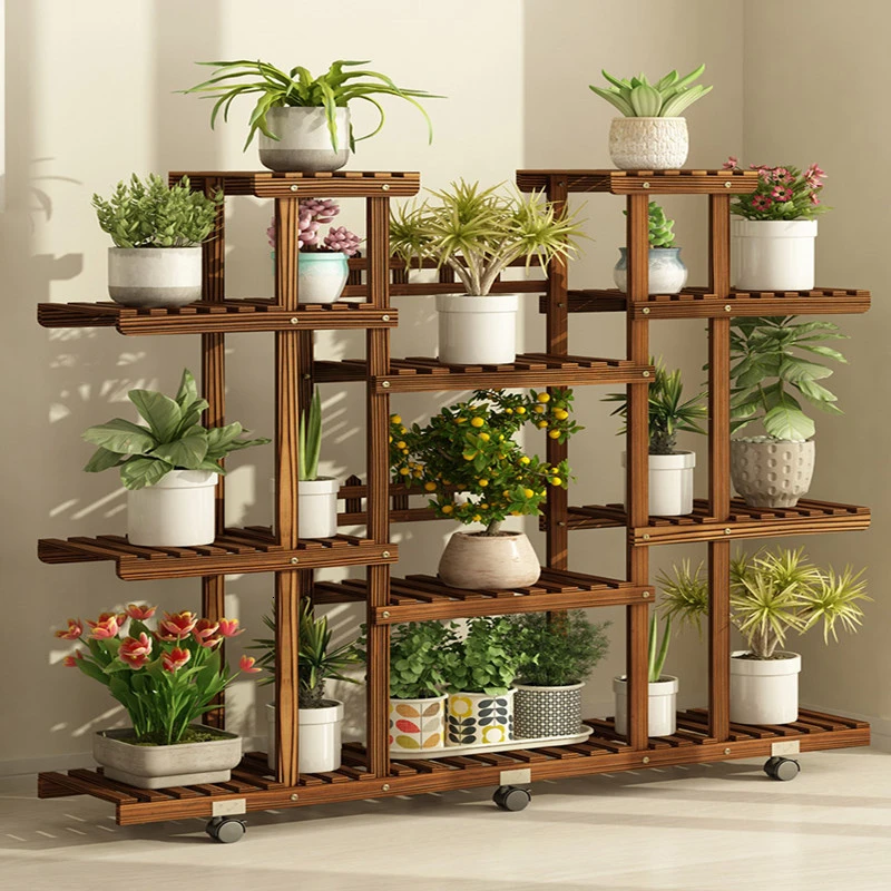 

Wood Quality Flower Airs Multi-storey Indoor Balcony Province Space Shelf A Living Room Flowerpot Frame Household Green Laojia