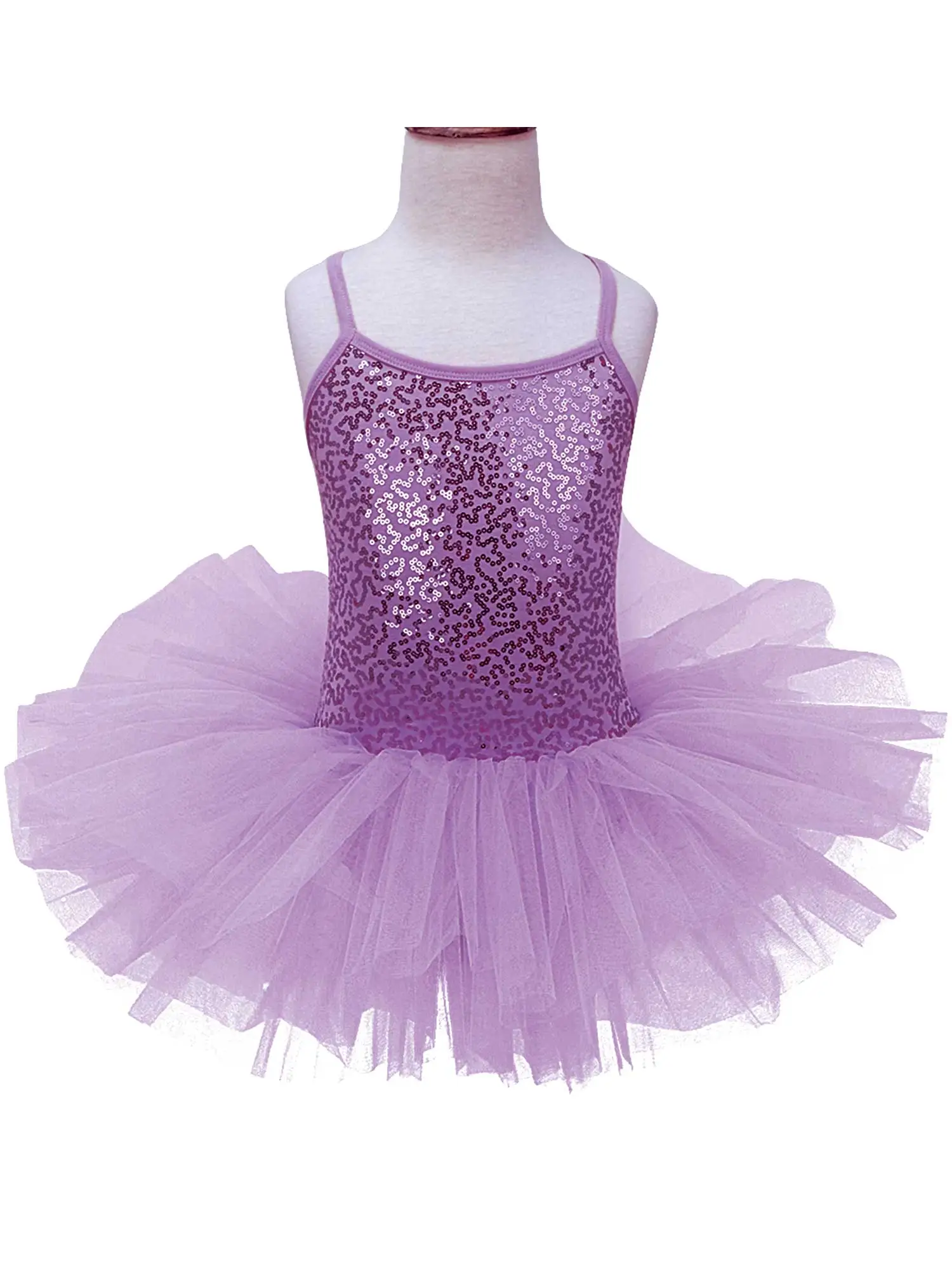 Abito Da Ballo Jazz Per Bambina - Tutù Con Paillettes E Mesh, Taglia Unica