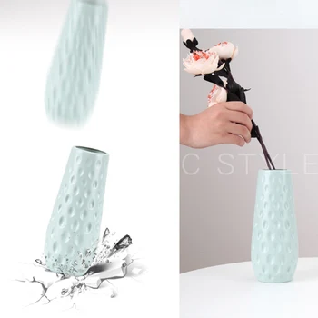 

New Creative Flower Vase Imitation Ceramic Anti-fall Vases Wedding Living Room Home Decoration Flower Arrangement