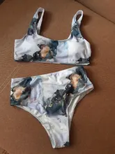 2021 nuevo jaspeado Tie-dye Bikini 2 piezas Push Up Sexy traje de baño mujeres traje de baño ropa de playa