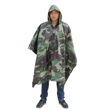 

Waterproof Camouflage Raincoat Outdoor Activities Rain Poncho With Hood For Camping Hiking lightweight rain poncho
