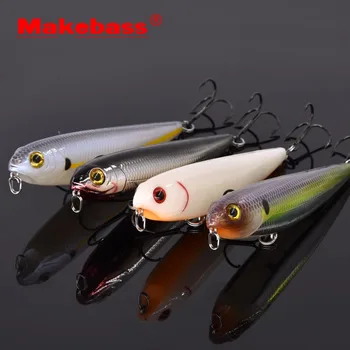 Makebass Luya Wobblers 포퍼 낚시 루어 버블 연필 미끼, ABS 탑 워터 플로팅 하드 베이트 낚시 태클 호수 바다 낚시