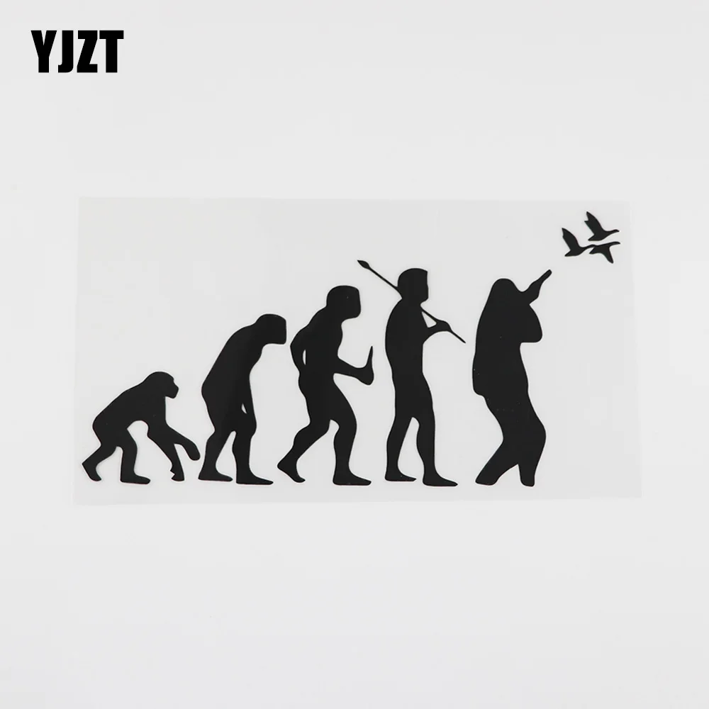 Yjzt-Cool Duck Hunting Evolution Decal Vinyl Car Sticker Nero/Argento 8A-0595
