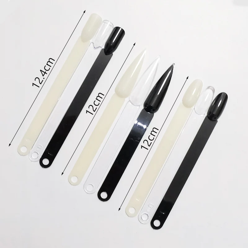 Nail Display Sticks Nail Swatch False Nail Tips Nail Gel Polish Practice Clear Natural Colors Display Board for Nail Art Tools