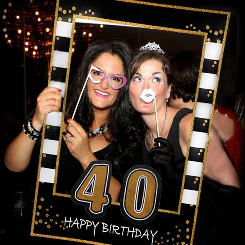 Birthday Photo Booth Frame Props 16th 21th 30th 40th 50th 60th ONE Year Old Adult Birthday Party Decorations