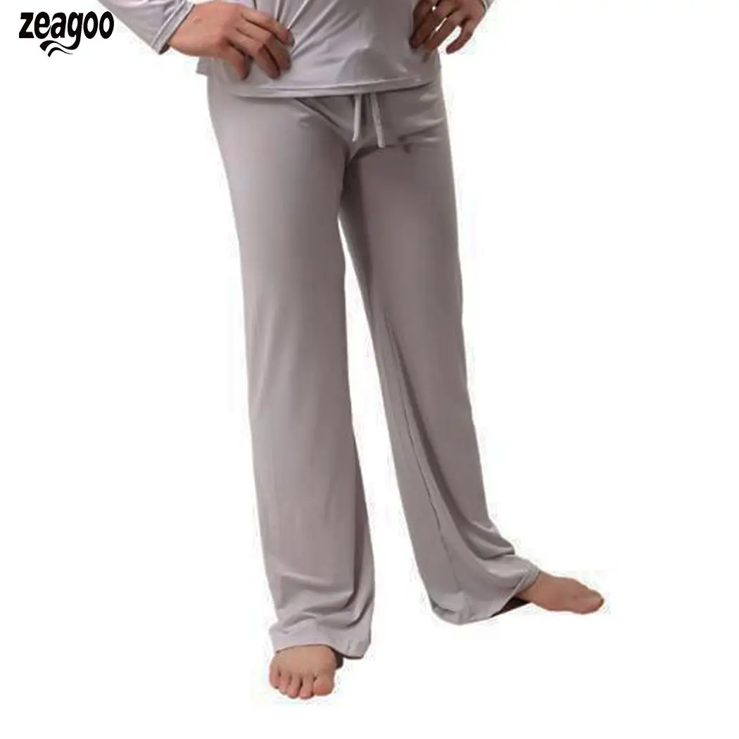 Мужские модные повседневные однотонные спортивные свободные все сезоны брюки Йога штаны средней длины пижамы длинные