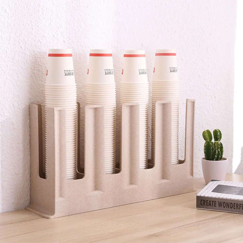 

Home Dispenser Free Stand Shelves Kitchen Storage Rack Coffee Shops Office Durable Paper Cup Organizer Holder Bar Practical