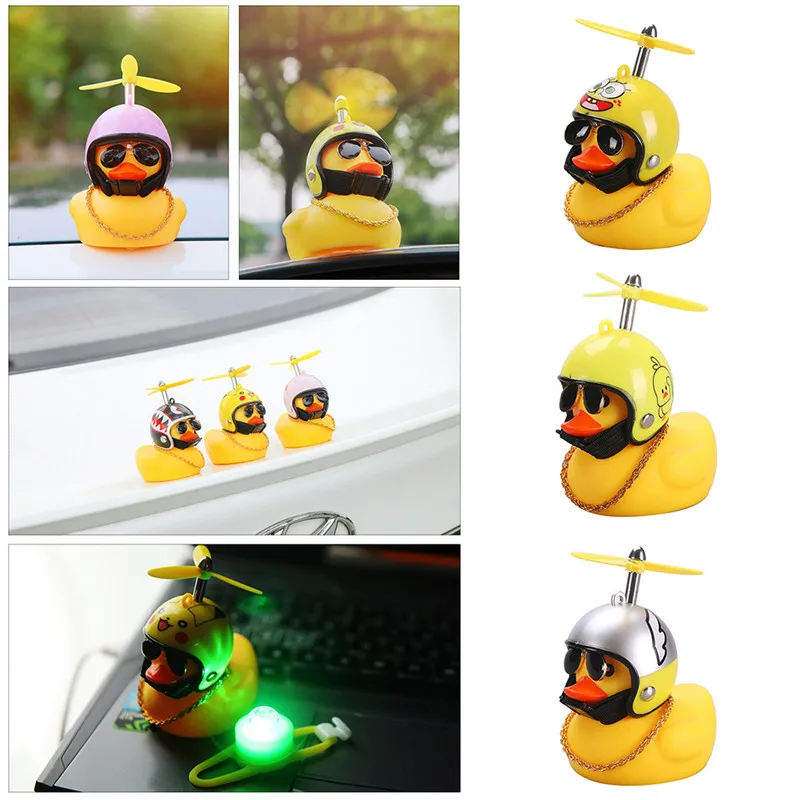 Standing Duck Bicycle Bell Broken Wind Small Yellow Duck MTB Road Bike Motor Helmet Riding Cycling Accessories With/not Lights