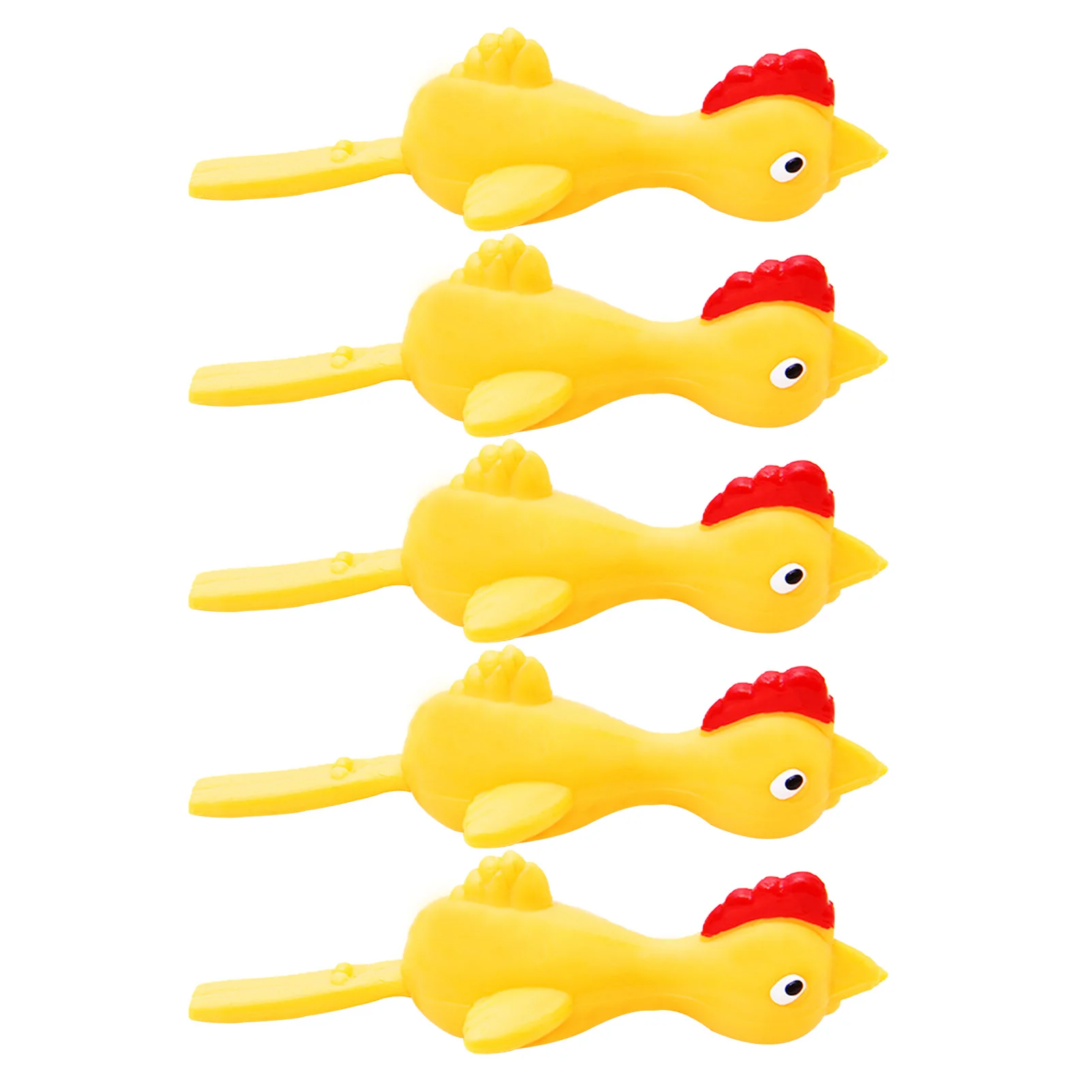 Juguete de eyección de pollo catapultado, ligero, de goma, para dedo, para broma, tirachinas, pavo, 5 uds.