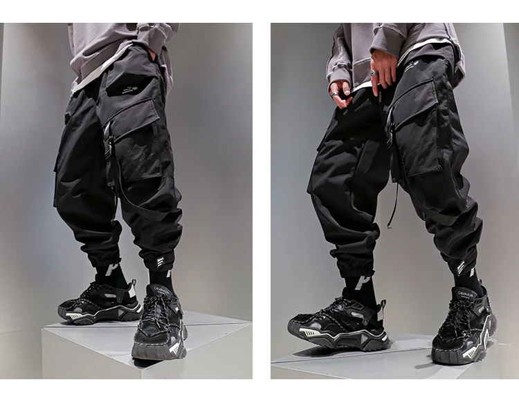 Golomise, мужские свободные плотные штаны большого размера по щиколотку, повседневные штаны для бега в стиле сафари, модные штаны в стиле хип-хоп