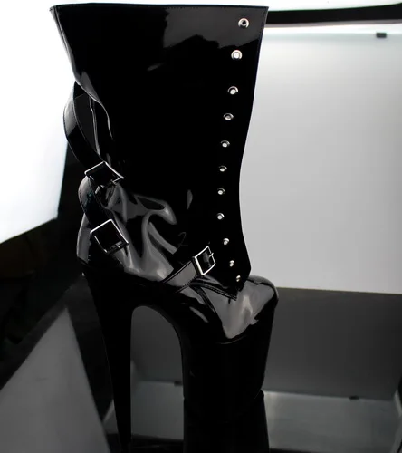 8 inches, sexy model runway gladiator ankle boots, party buckle vamp, 20cm slip-heel pole dancing shoes