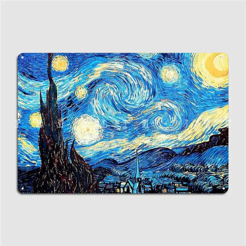 

Starry Night Metal Sign Cinema Living Room Cave Pub Create Wall Decor Tin Sign Poster
