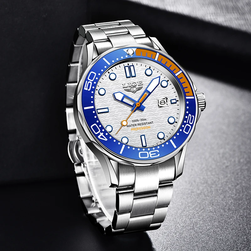 LIGE Luxury Fashion Men Watch Brand Waterproof luminous Watch For Men Clocks Business Sport Quartz Wristwatch Relogio Masculino