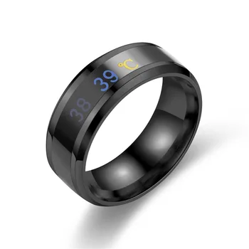 

single circle version personality index pattern ring finger ring black titanium steel bandy tail ring male tide hip hop