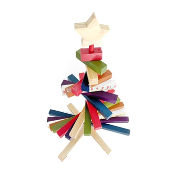 

Kids Festival Christmas Tree Desktop Star Ornament Decorative Artificial Bar Revolving Gift Home Wooden Free Stand