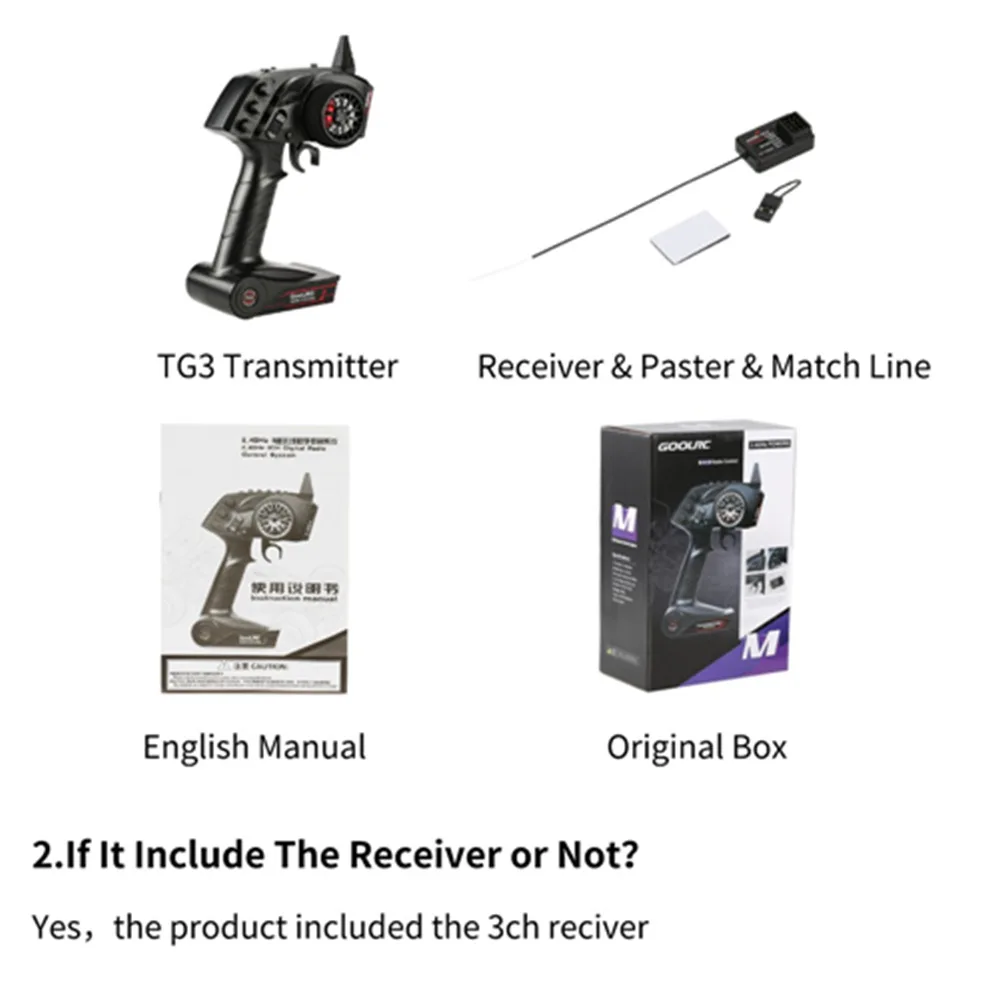 Оригинальный высококачественный передатчик GoolRC TG3 2 4G 3CH RC цифровой