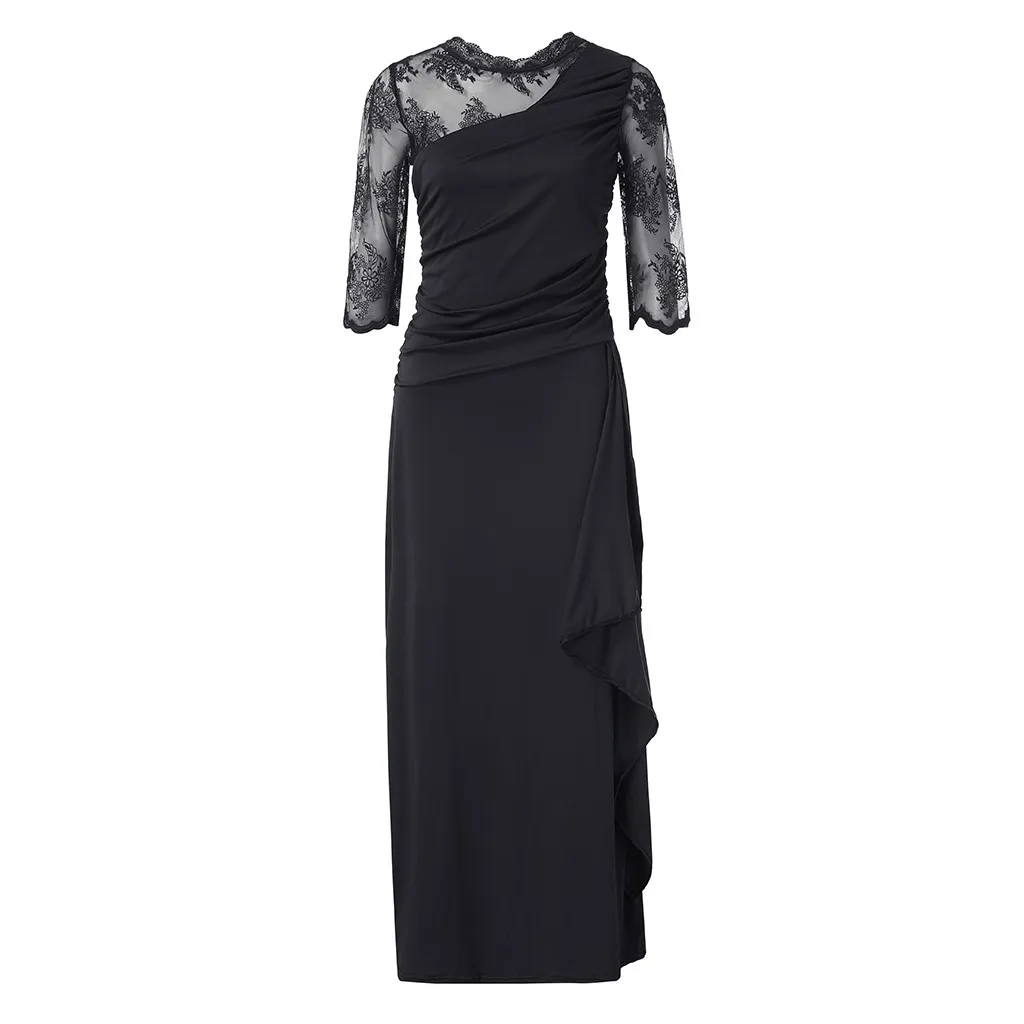Кружевное вечернее платье для женщин с высокой талией, длинное платье макси, женские платья в пол, женская одежда