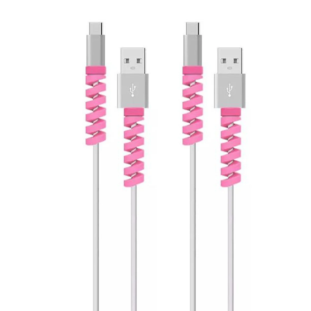 4 шт. USB провод мобильный телефон анти-разрыв твердая зарядная линия машина для закручивания трубок в спираль мода силикон легко использовать протектор для кабеля передачи данных Универсальный