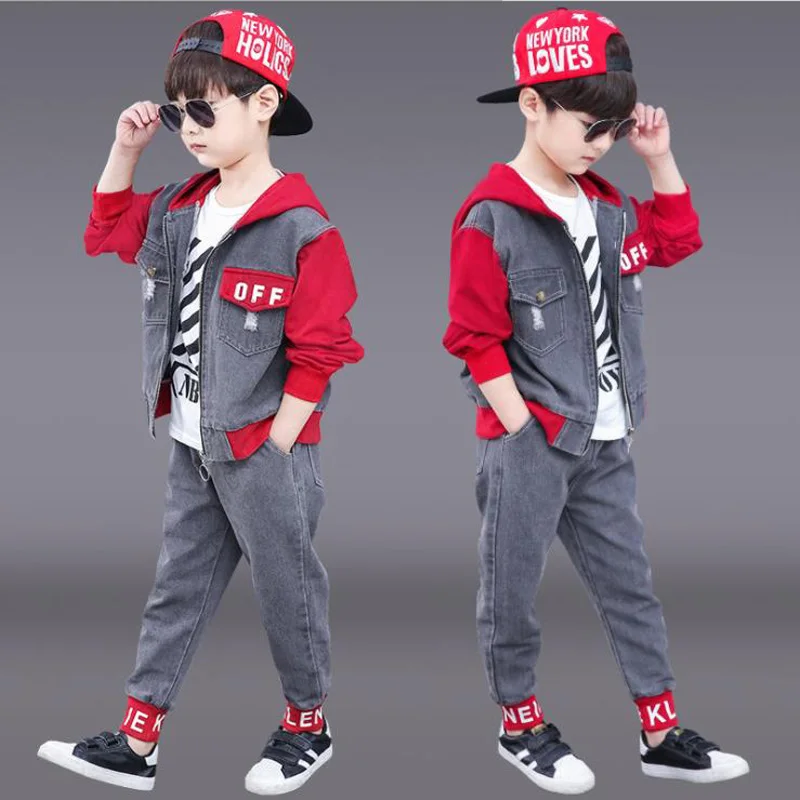 Boy's Autumn Outfit Suits the new Brim Child Handsome Boy Cuhk Children Fall Cowboy Outfit