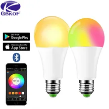 Беспроводной Bluetooth умный светодиодный светильник 15 Вт RGB волшебная лампа E27 изменение цвета светильник умный дом светильник ing совместимый с IOS/Android