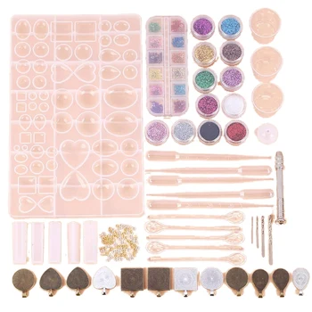 

Resin Jewelry Molds, 107 Pcs Set DIY Crystal Epoxy Glue Kit Bangle Pendant Jewelry Silicone Mold, Resin Casting Molds for