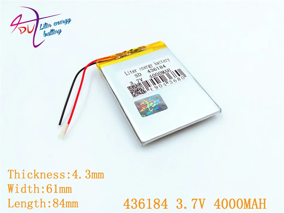 Литиевая батарея [SD] 436184 3,7 V 4000MAH NTC; PLIB; полимерный литий-ионный/литий-ионный аккумулятор для планшетных ПК