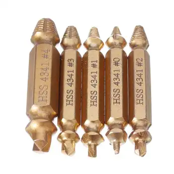 

5pcs Double Side Damaged Screw Bolt Extractor Drill Bits Gold Oxide Edition Stripped Screw Removers