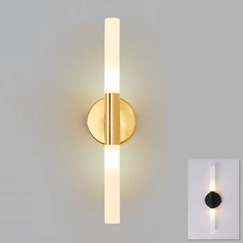 

LED Wall Lamp Modern Metal Tube Pipe Up Down Light Sconce Bedroom Foyer Washroom Living Room Toilet Bathroom Wall Light Lamp LED