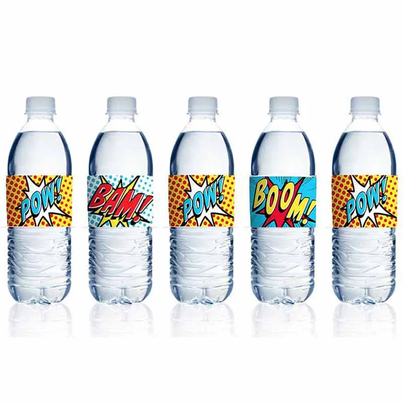 

15 шт. hero обертки для бутылок BOOM Party ярлыки бутылки с водой