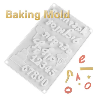 

Creative Hebrew Arabic Numerals Israeli Text Shape Chocolate Mold Digital Mold Biscuit Cookies Baking Utensils DIY Baking Molds