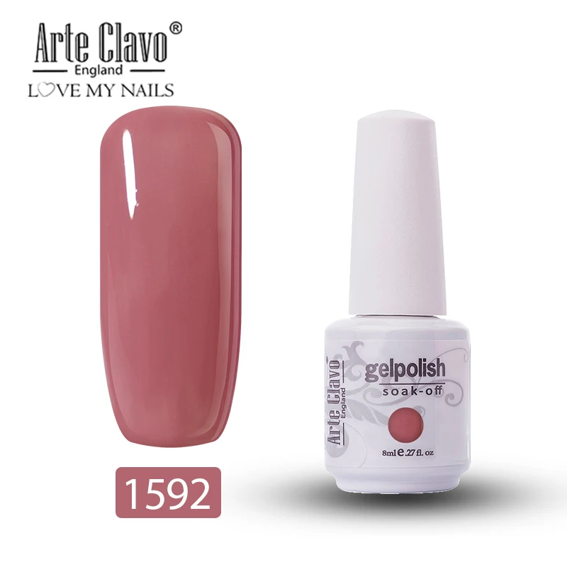 Arte Clavo Гель-лак, верхнее основание, 8 мл, красный цвет, набор гель-лаков, светодиодный лак для ногтей, гель-краска для ногтей, дизайн для ногтей, гель для ногтей с блестками - Цвет: 1592