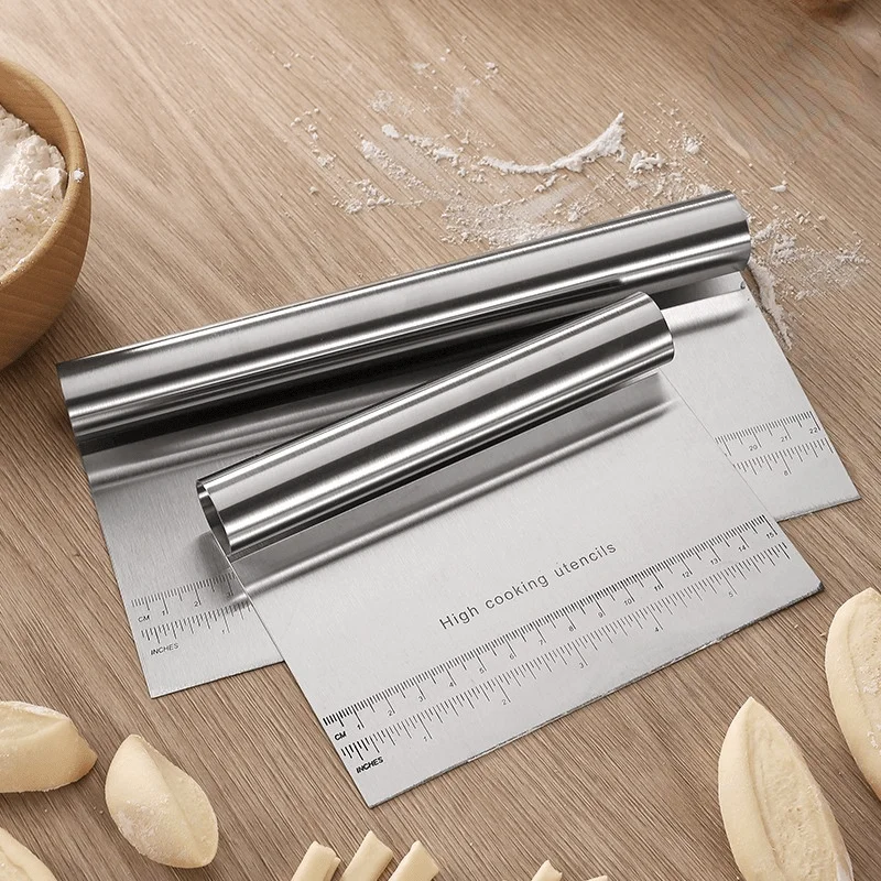 Stainless Steel Noodle Knife Cake Scraper With Scale Pastry Cutters Baking Cooking Dough Accessories | Дом и сад