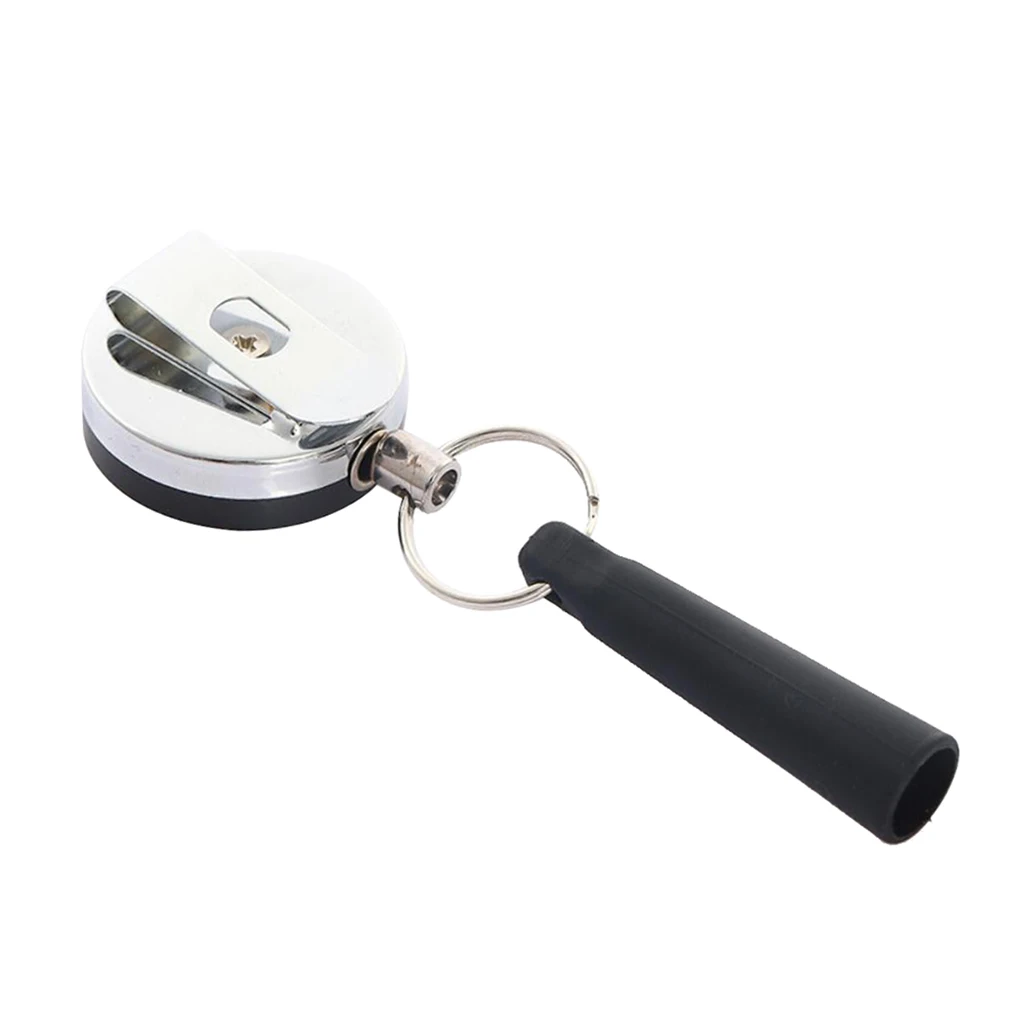 Self Retracting Wire Rope Reel Tight Metal Belt Clip with Pen/Pencil Holder
