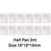 25/50/100pcs 2ml White/Transparent Color Empty Plastic Half Pan Watercolor Paint Grid Pans for Watercolor Acrylic Oil Paints 5