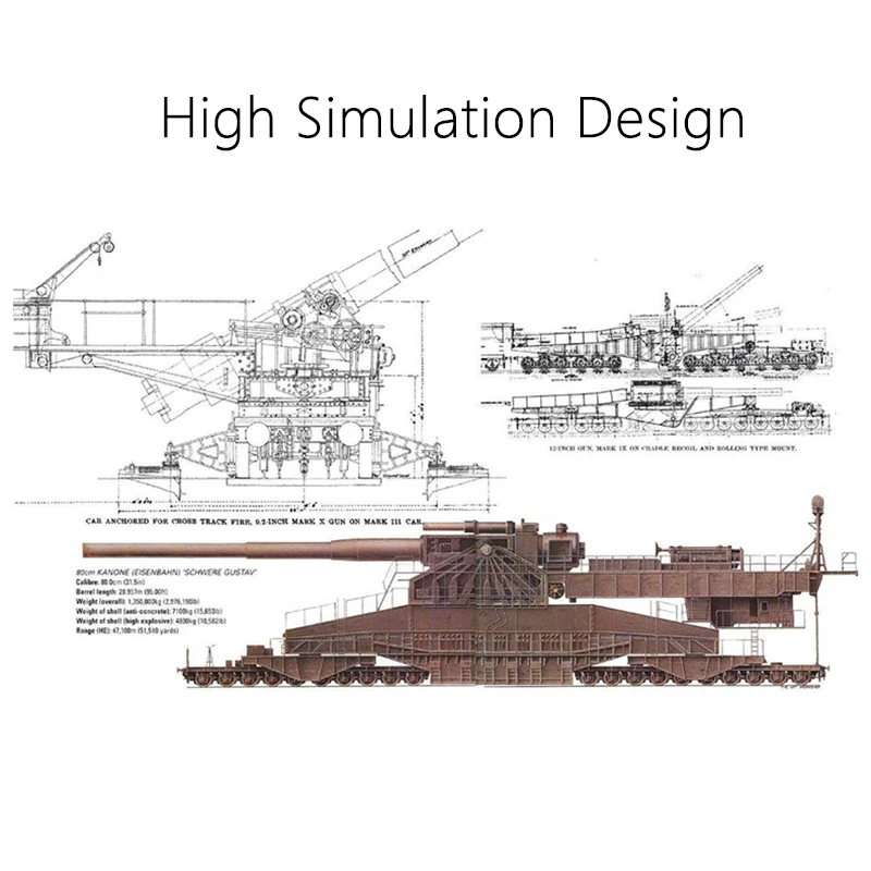 3846 штук военный тяжелый Густав Даши-путешественницы, 80 см пушка E железнодорожное орудие WW2 армии строительные блоки мировой войны II Танк солдат Кирпичи Игрушки